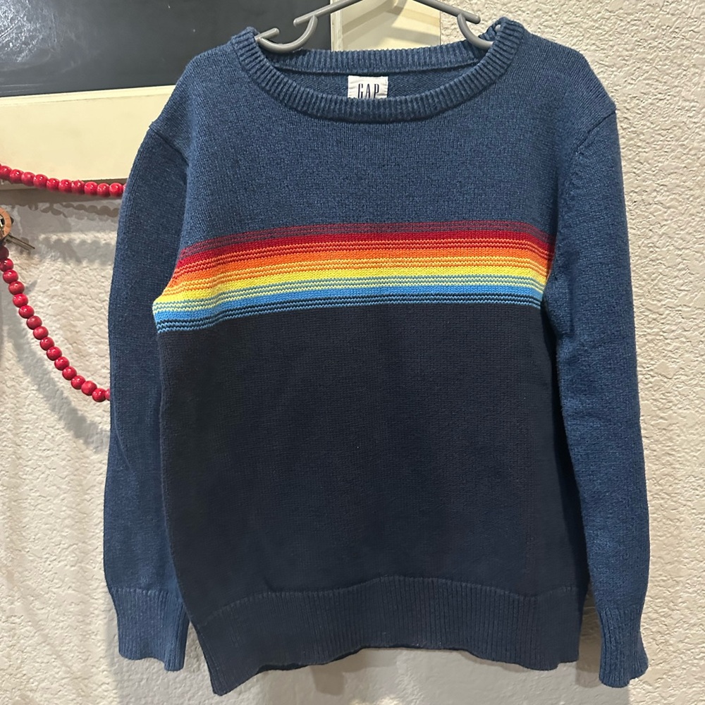 GAP Navy Sweater with Multicolor Stripe